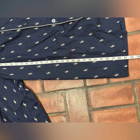 NWOT Polo by Ralph Lauren Navy Pajama Set with Repeat Logo Top XL bottom 2XL - Picture 10 of 12